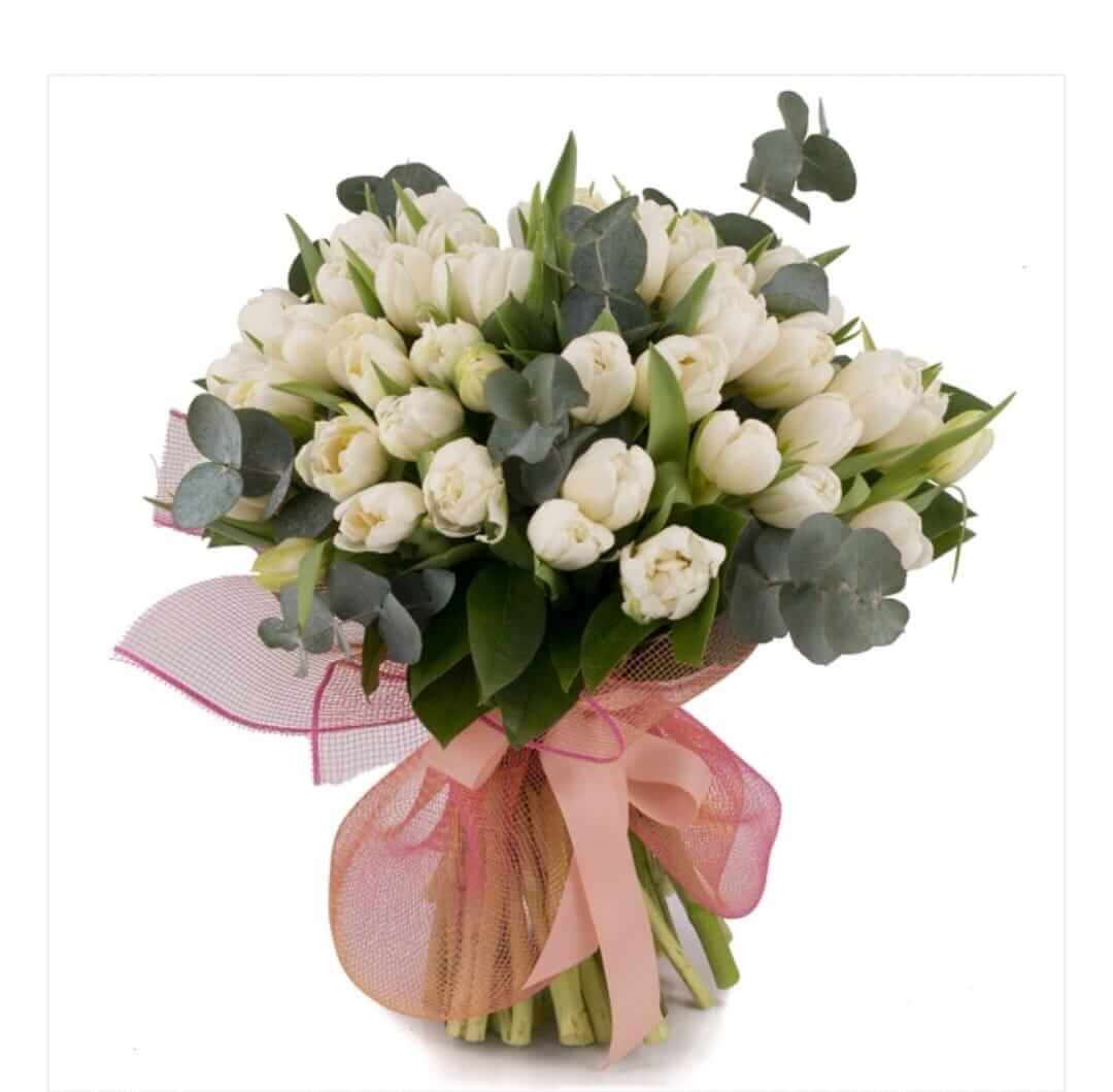 Buchet 49 Lalele albe